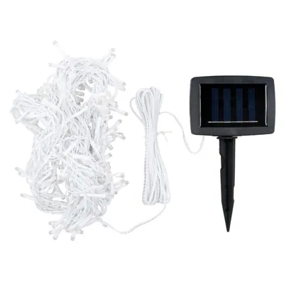 Christmas Icicle Light Solar 180LED 7.3m Total Length Cool White 2 Functions