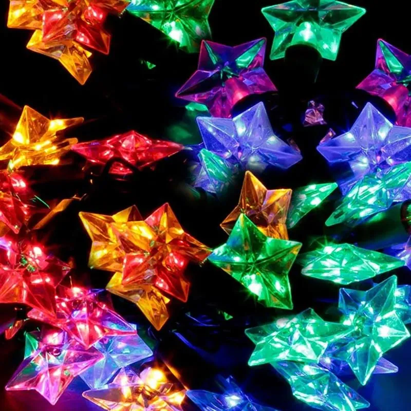Christmas Fairy String Light Solar Star 50LED 6.5m Total Length Multi Colour 2 Functions – image 2