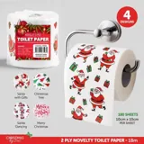Toilet Paper Novelty Christmas 18m 10cm X 10cm 180 Sheets 2ply 4 Assorted Designs – image 4