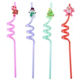Straws Reusable Twist Christmas 3pk 26cm 6 Assorted Designs – image 1