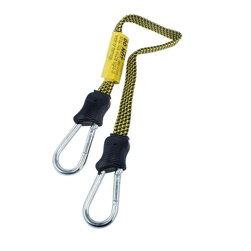 Bungee Cord Heavy Duty Flat with Carabiner Yellow 50cm (l) X 1.7cm (w) X 0.4cm (d) – image 2
