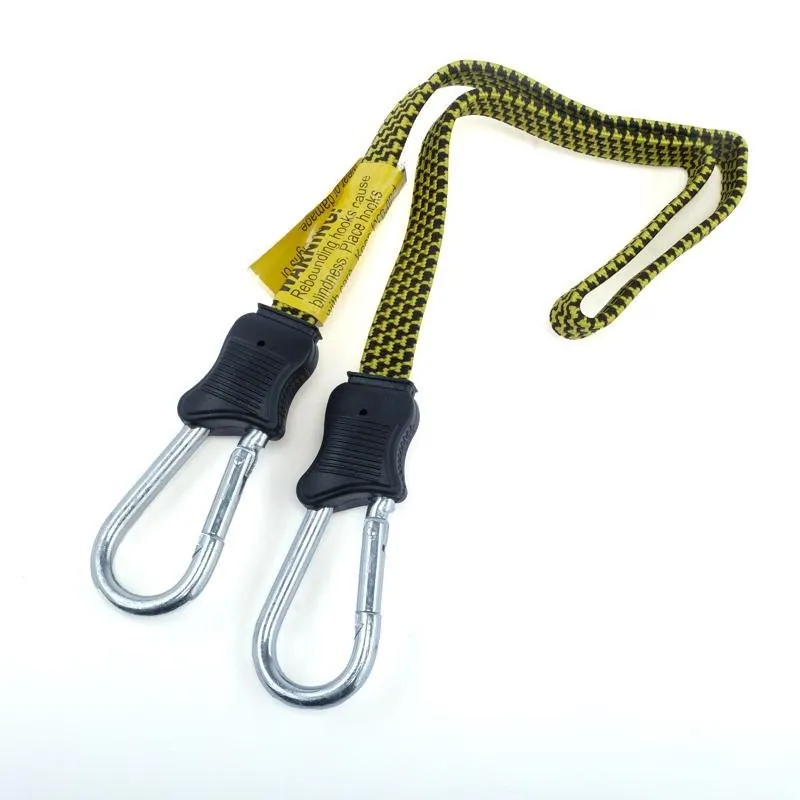 Bungee Cord Heavy Duty Flat with Carabiner Yellow 75cm (l) X 1.7cm (w) – image 2