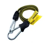 Bungee Cord Heavy Duty Flat with Carabiner Yellow 100cm (l) X 1.7cm (w) – image 1