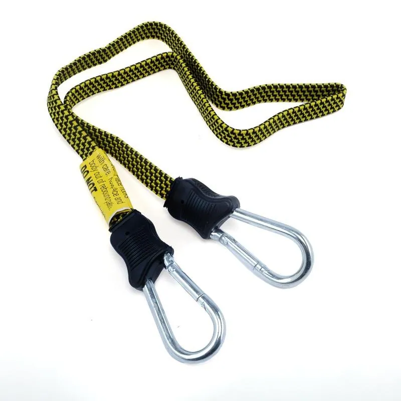 Bungee Cord Heavy Duty Flat with Carabiner Yellow 100cm (l) X 1.7cm (w) – image 2