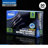 Gloves Powder Free Disposable - Nitrile - Black - Small 50pk (Length 240mm X Palm Width 85mm X Thickness 0.10mm) – image 3