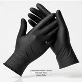 Gloves Powder Free Disposable - Nitrile - Black - Small 50pk (Length 240mm X Palm Width 85mm X Thickness 0.10mm) – image 1