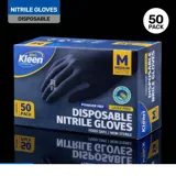 Gloves Powder Free Disposable - Nitrile - Black - Medium 50pk (Length 240mm X Palm Width 95mm X Thickness 0.10mm) – image 3