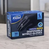 Gloves Powder Free Disposable - Nitrile - Black - Large 50pk (Length 245mm X Palm Width 105mm X Thickness 0.10mm) – image 2