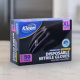 Gloves Powder Free Disposable - Nitrile - Black - XLarge 50pk (Length 245mm X Palm Width 110mm X Thickness 0.10mm) – image 2