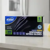Gloves Powder Free Disposable - Nitrile - Black - Small 100pk (Length 240mm X Palm Width 85mm X Thickness 0.10mm) – image 2