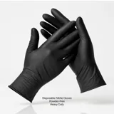 Gloves Powder Free Disposable - Nitrile - Black - Small 100pk (Length 240mm X Palm Width 85mm X Thickness 0.10mm) – image 1