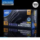 Gloves Powder Free Disposable - Nitrile - Black - Medium 100pk (Length 240mm X Palm Width 95mm X Thickness 0.10mm) – image 3