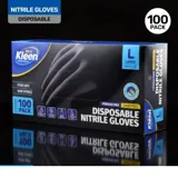 Gloves Powder Free Disposable - Nitrile - Black - Large 100pk (Length 245mm X Palm Width 105mm X Thickn Ess 0.10mm) – image 3