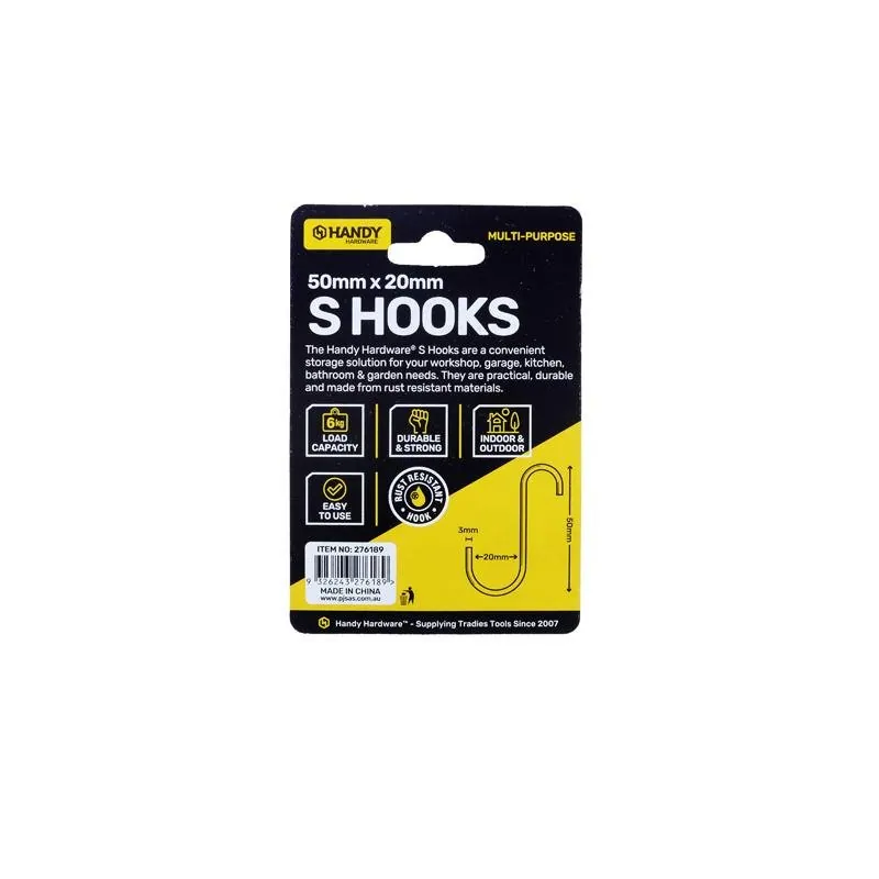 S Hook Stainless Steel Xxs 50mm X 20mm X 3mm 6pk – image 3