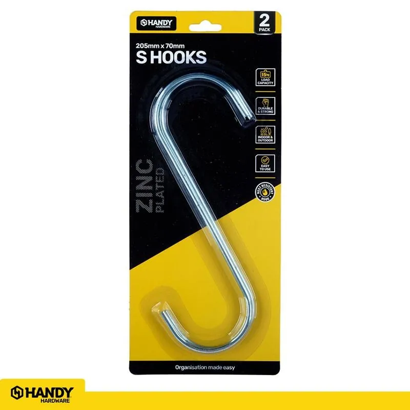 S Hook Zinc Plated Steel 205mm X 70mm X 4mm (xl) 2pk – image 4