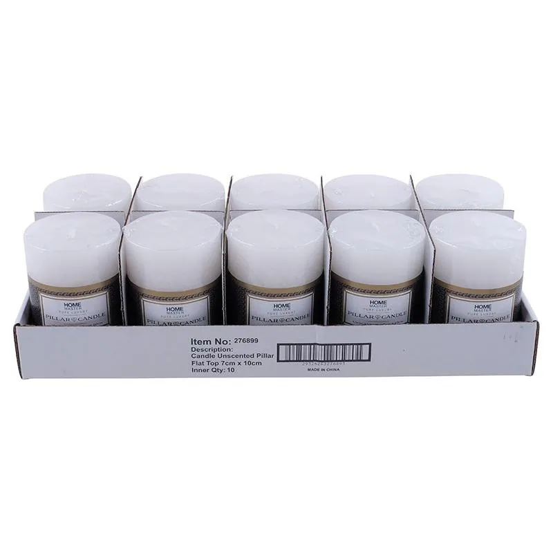 Candle Unscented Pillar Flat Top 7cm X 10cm – image 3