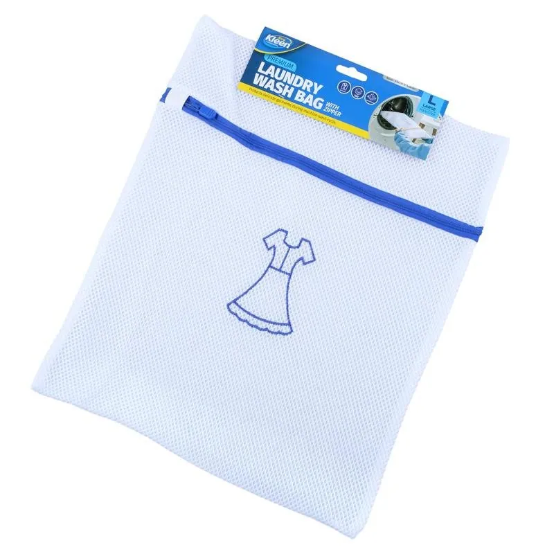 Laundry Delicates Wash Bag with Zipper Premium Double Padded - Large 35cm X 40cm - White – image 3