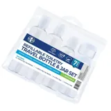 Refillable Toiletry Travel Bottle & Jar Set 7pc with PVC Resealable Bag - Includes: 2x 100ml Flip Top Bottles, 1x 80ml Flip Top Bottle, 4x 10ml Jars & Carry Case – image 3