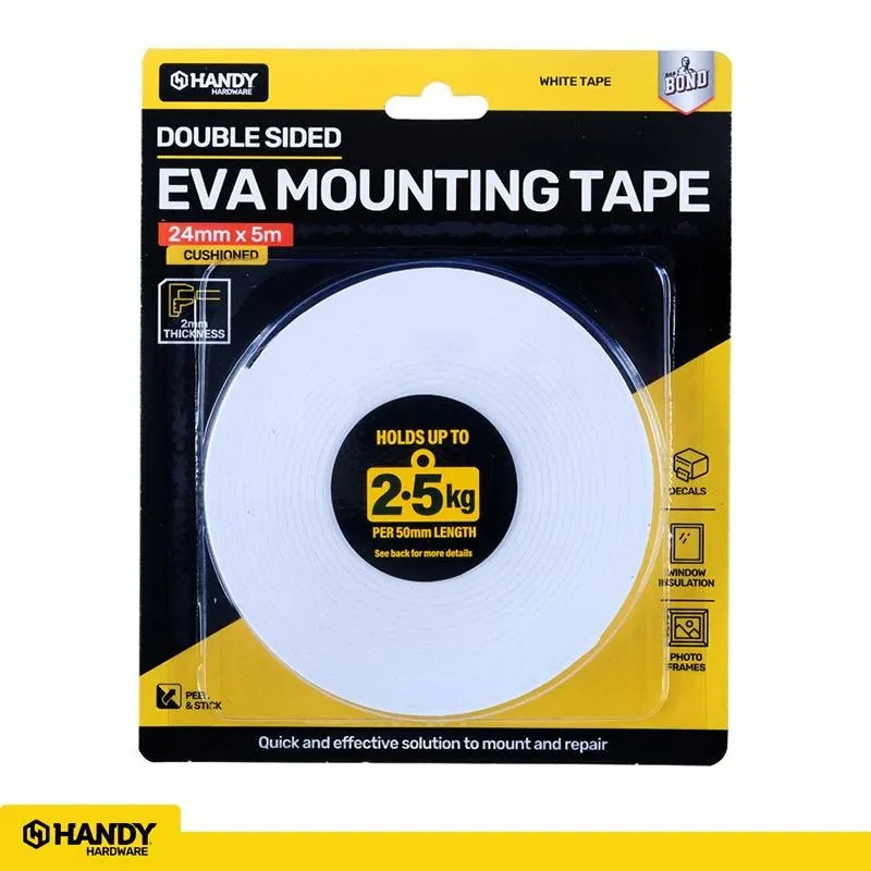 Tape Double Sided EVA Cushioned Mounting Tape 24mm X 2mm X 5m – image 4
