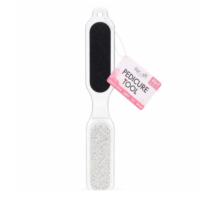 Pedicure Tool 4in1 with Pumice Stone, Brush, Emery Board & Metal File – image 4