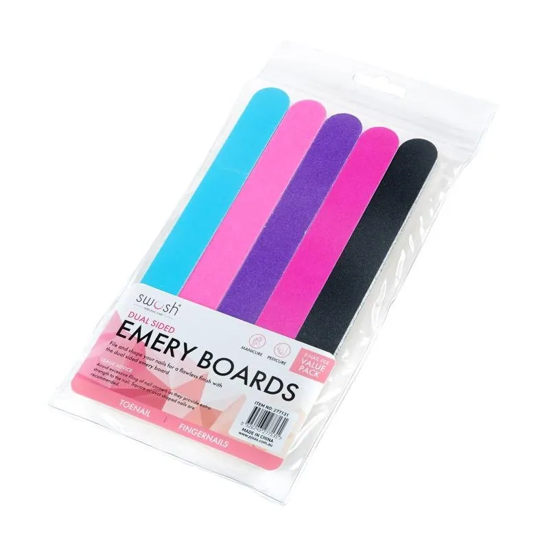 Nail File Emery Boards 5pk - Double Sided - 5 Colours Per Pack (81301) – image 3