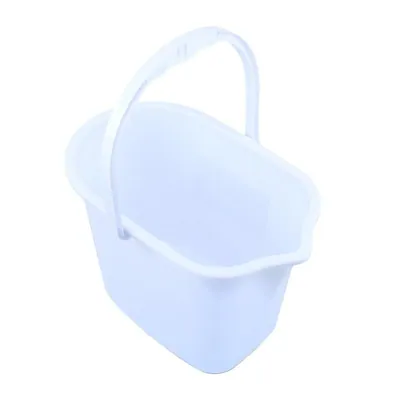 Multi Purpose Bucket with Handle and Easy Pour Spout - 9.5l 34cm (l) X 21cm (w) X 24cm (h) - White - Plastic