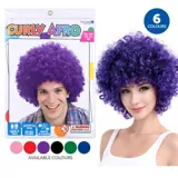 Wig Curly Afro Adults Black, Purple, Red, Blue, Green, Pink – image 4