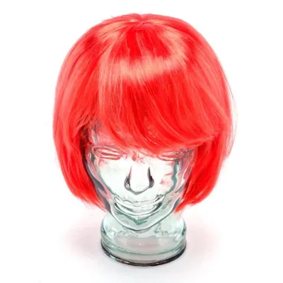Wig Bob with Fringe Adults Red, Purple, Black, Pink, Blue, Blonde