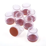 Clear Furniture Sliders Stretchable To Suit Various Furniture Legs 3.3cm (h) X 3.5cm (w) 8pk – image 1