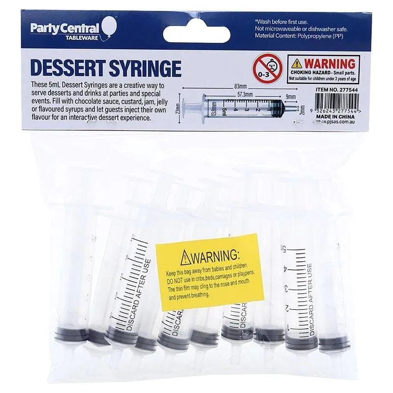 Plastic Dessert Syringes 5ml Each - 10pk – image 3