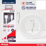 Charge & Sync USB a To Type C PVC Cable - White - 2 Metre – image 3