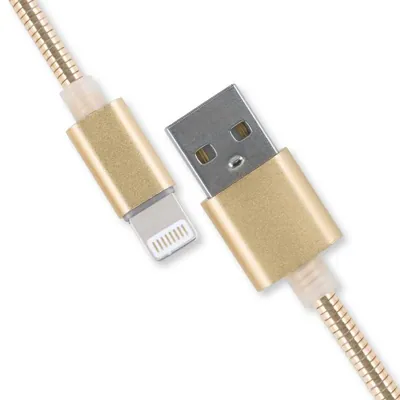 Charge & Sync USB a To 8 Pin Metal Cable - Suitable for iPhone Devices - Black, Rose Gold & Gold Assorted - 1 Metre