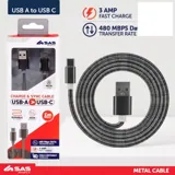 Charge & Sync USB a To Type C Metal Cable - Black, Pink & Gold Assorted - 1 Metre – image 3
