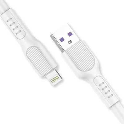Charge & Sync USB a To 8 Pin PVC Cable - Suitable for iPhone Devices - White - 1 Metre