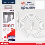 Charge & Sync USB a To Type C PVC Cable - White - 1 Metre – image 3