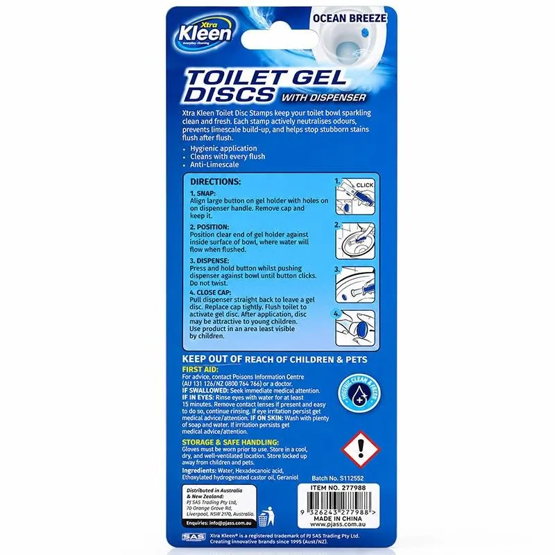 Toilet Gel Discs & Dispenser 36ml (12 Applications) Ocean Breeze – image 2