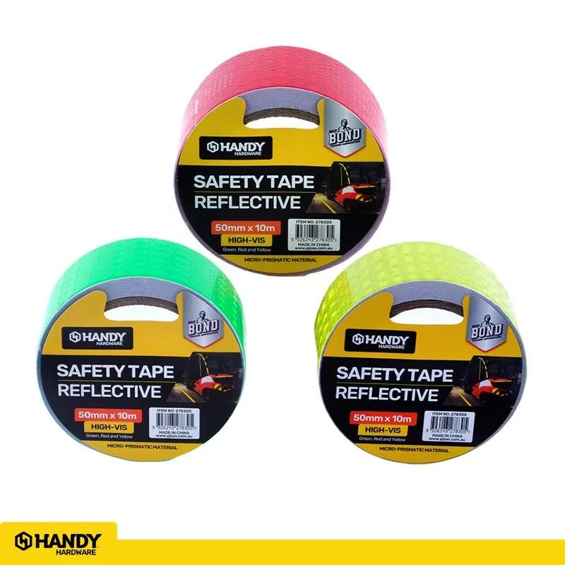 Tape Reflective 3 Assorted Colours, Green, Red Yellow 50mm X 10m – image 4