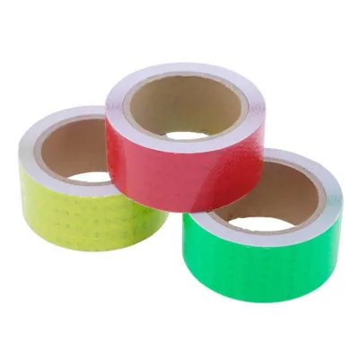 Tape Reflective 3 Assorted Colours, Green, Red Yellow 50mm X 10m