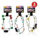 Christmas Light Up Necklace LED 3 Assorted Designs 3 Functions Requires: 4xAG3 Batteries (Included) – image 3