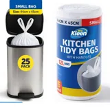 Garbage Bags Kitchen Tidy with Handle 12l - 25pk - 44cm X 45cm - White – image 3