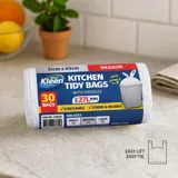 Garbage Bags Kitchen Tidy with Handle 27l - 30pk - 51cm X 65cm - White – image 1