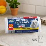 Garbage Bags Kitchen Tidy with Handle 35l - 30pk - 58cm X 71cm - White – image 1