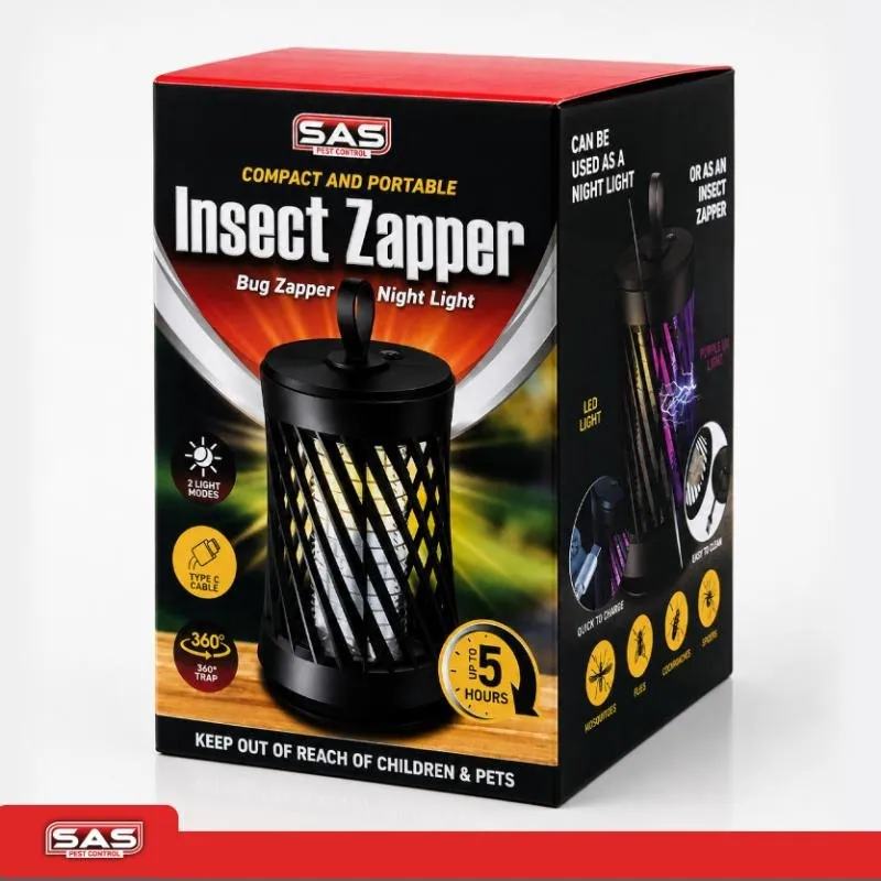 USB Rechargable Insect Zapper Portable 14.5cm X 9.5cm Black – image 3