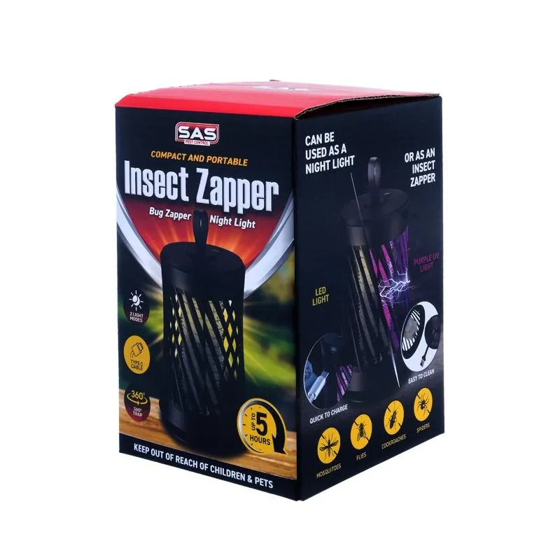 USB Rechargable Insect Zapper Portable 14.5cm X 9.5cm Black – image 2