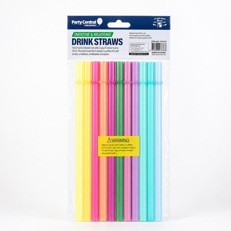 Reusable Plastic Straws 20cm (20 Pack, Assorted Colours) — photo 4 of 4