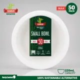 Sugarcane Bagasse Small Snack Bowls - 220ml - 50pk Bulk (white) – image 4