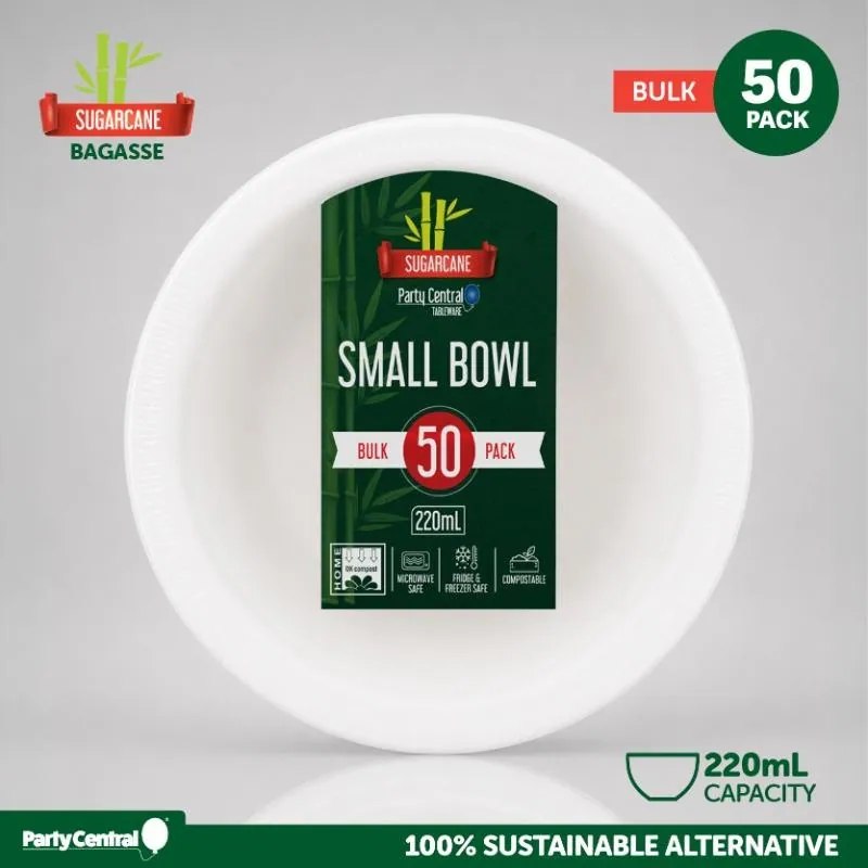 Sugarcane Bagasse Small Snack Bowls - 220ml - 50pk Bulk (white) – image 4