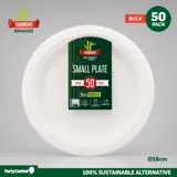 Sugarcane Bagasse Side Plates - Ø18cm - 50pk Bulk (white) – image 4