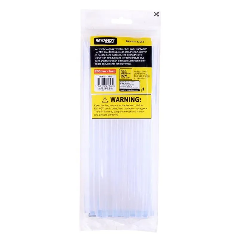 Glue Gun Hot Melt Glue Sticks 200mm X 7mm 24pc (Suitable with 10W Glue Gun) – image 3