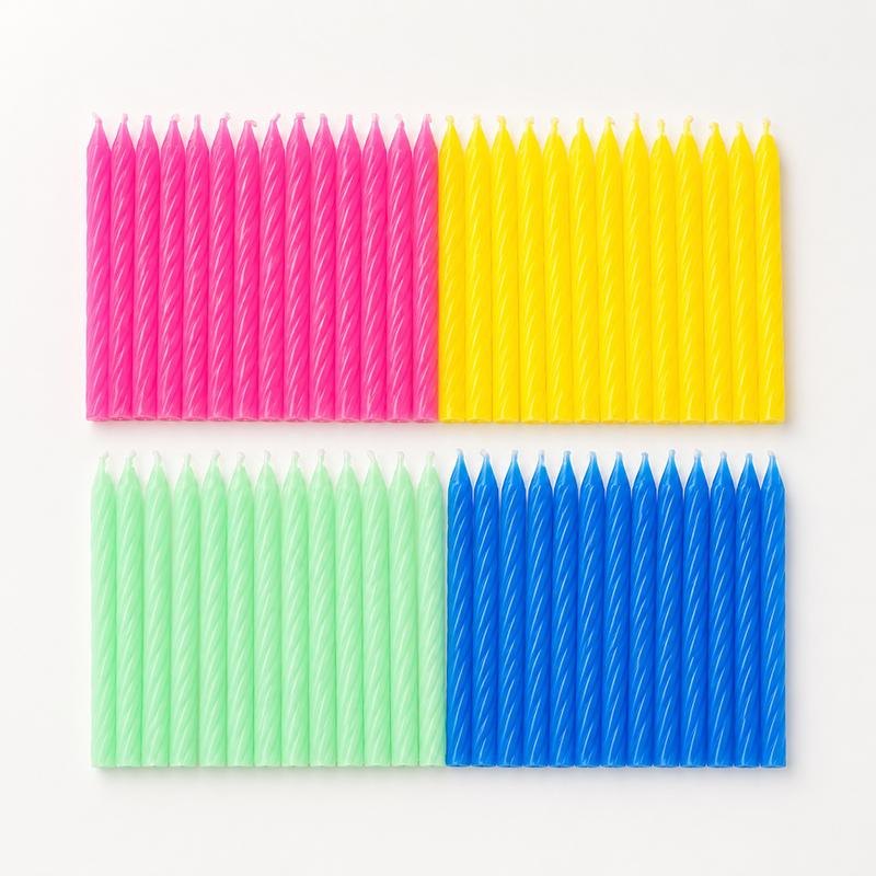 Birthday Candles 6cm (60 Pack, Assorted Colours) — photo 2 of 4